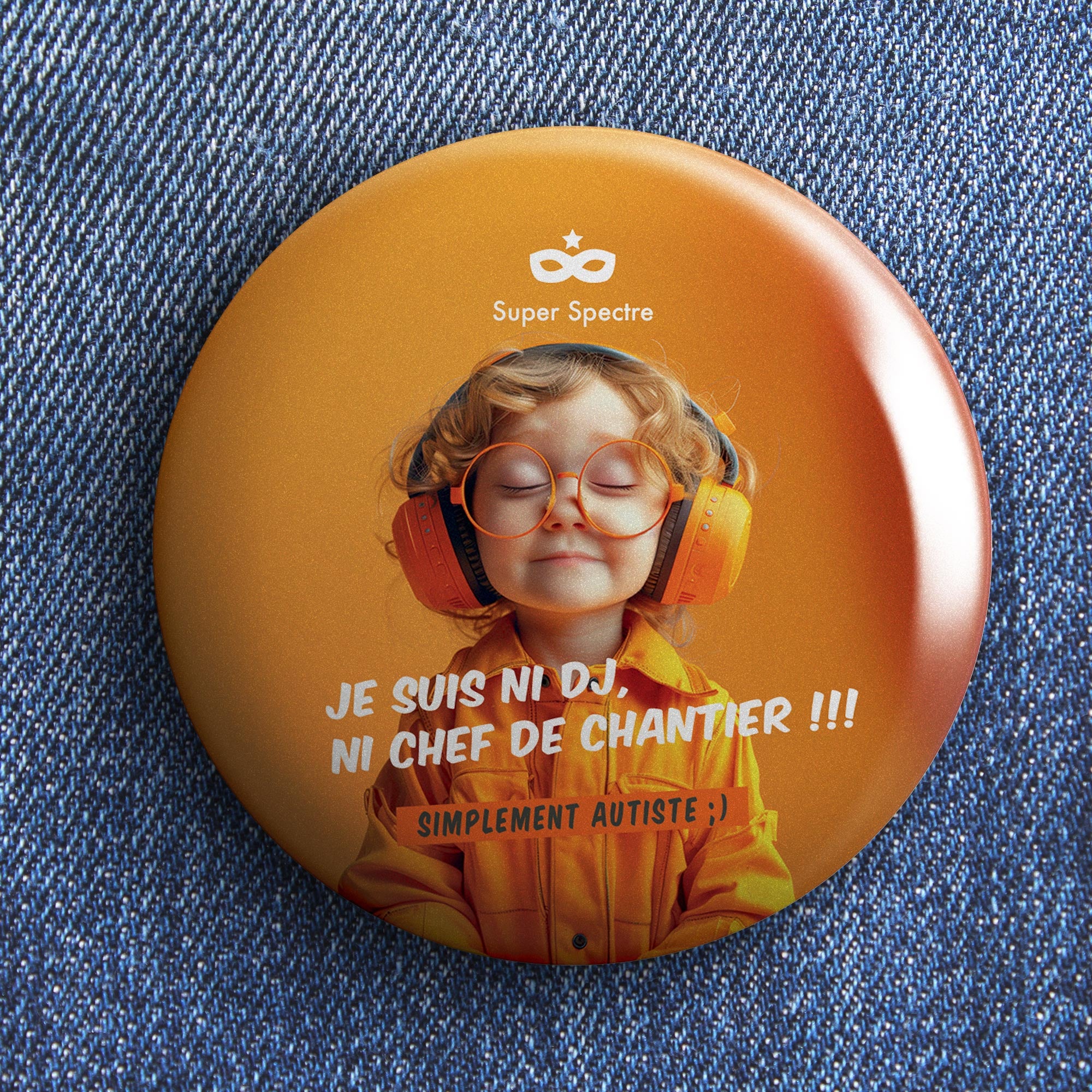 Badge de sensibilisation autisme - orange