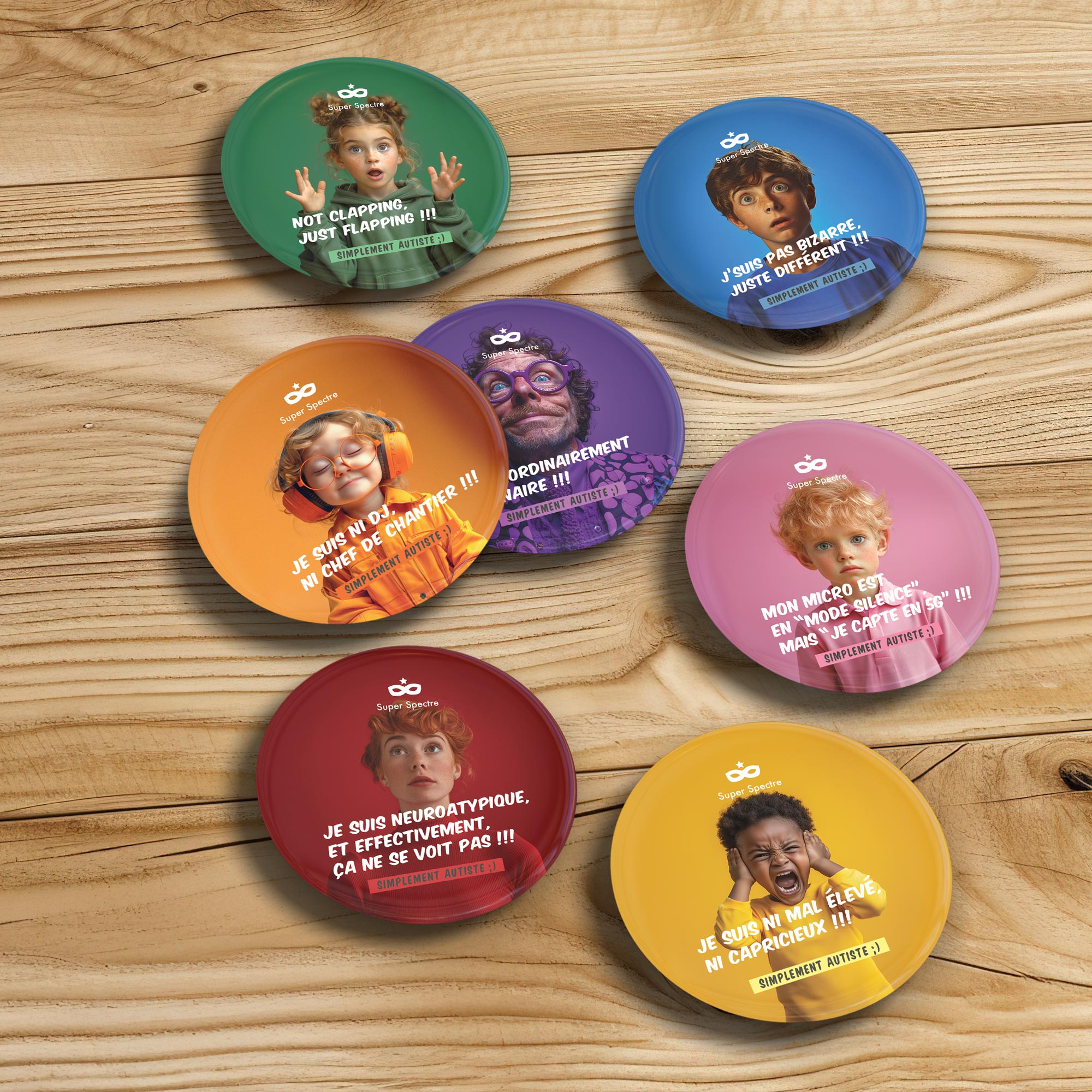Badge de sensibilisation autisme - orange