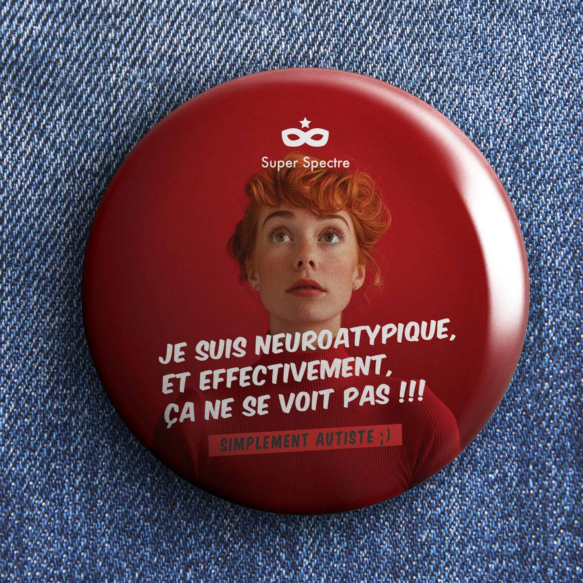 Badge de sensibilisation autisme - rouge