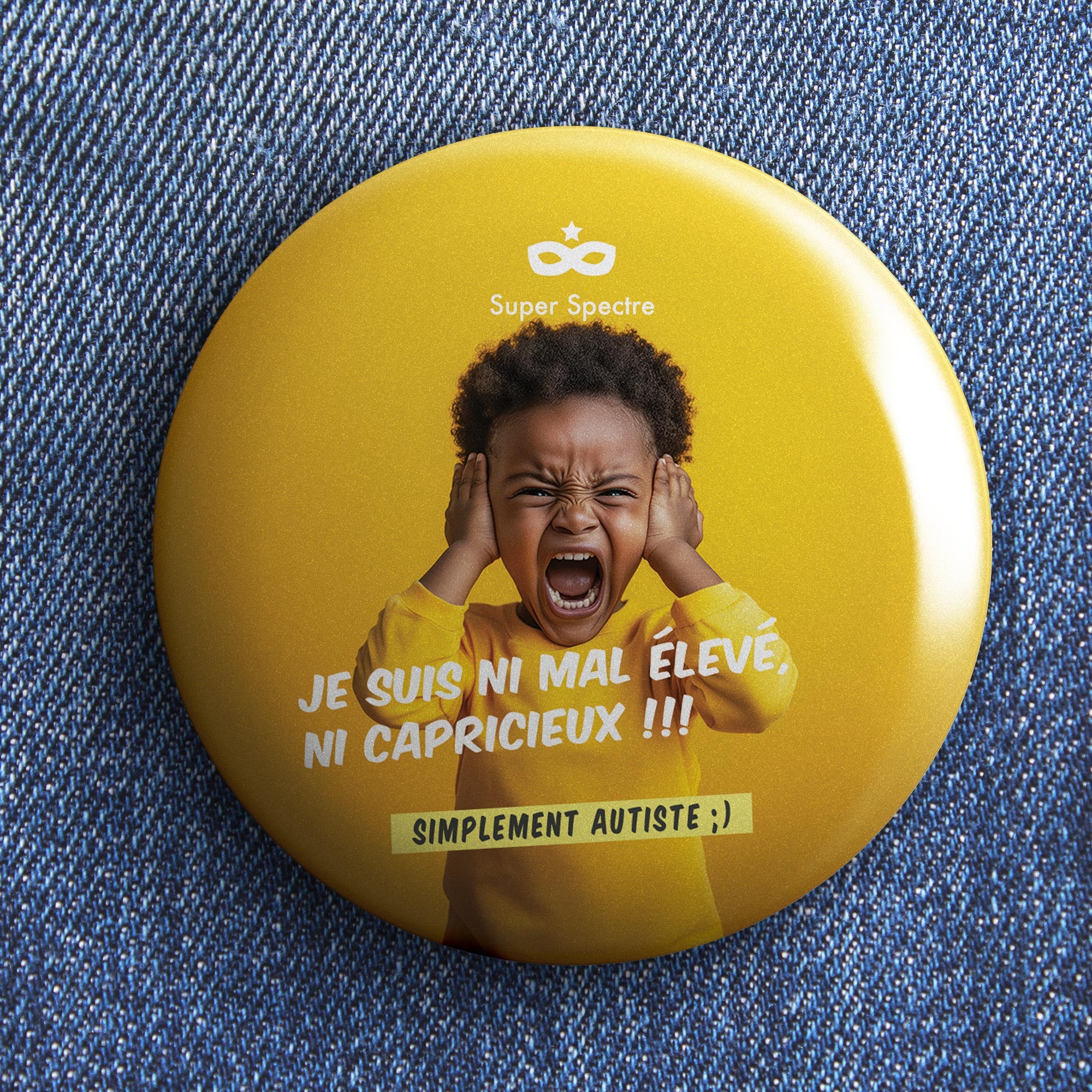 Badge de sensibilisation autisme - jaune