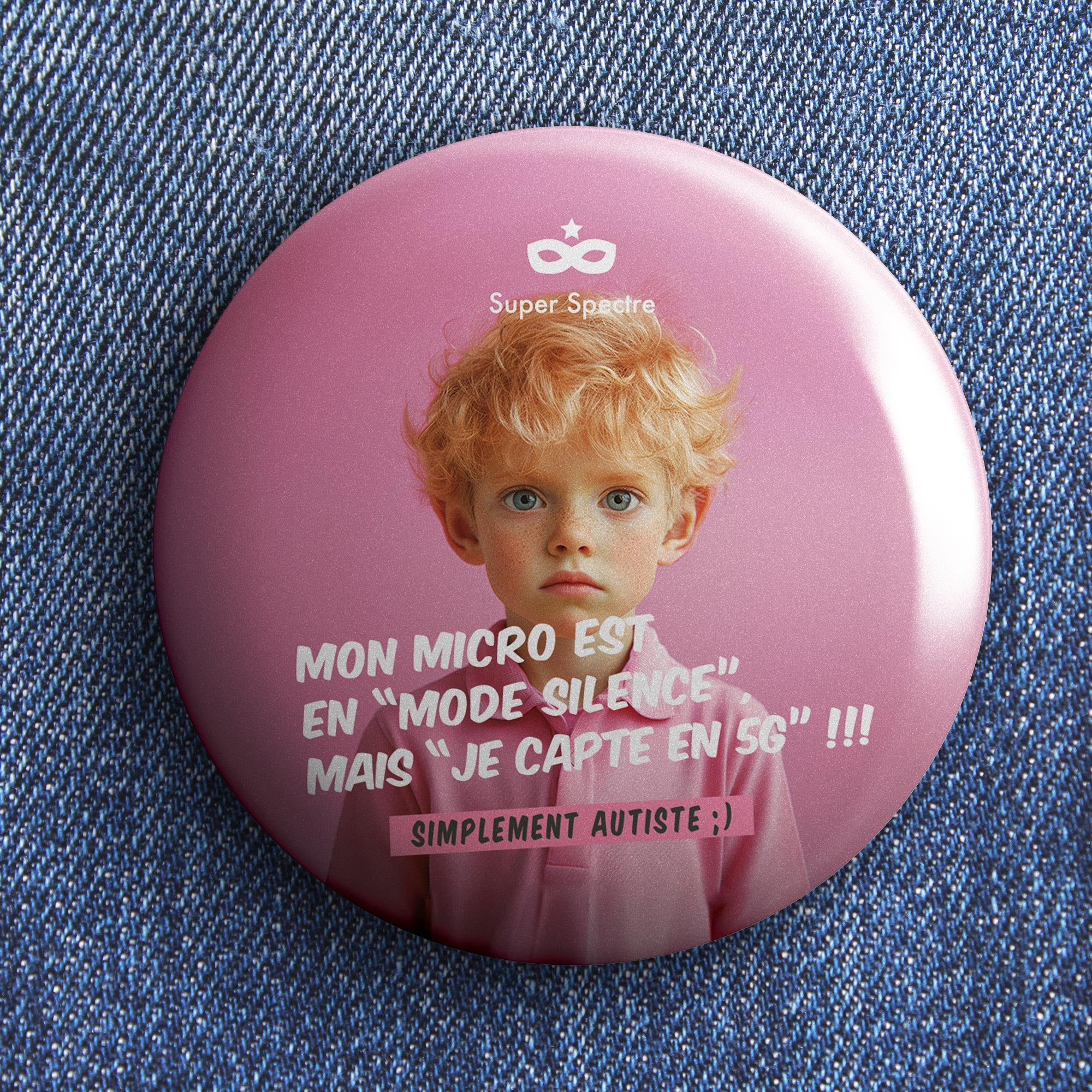 Badge de sensibilisation autisme - rose