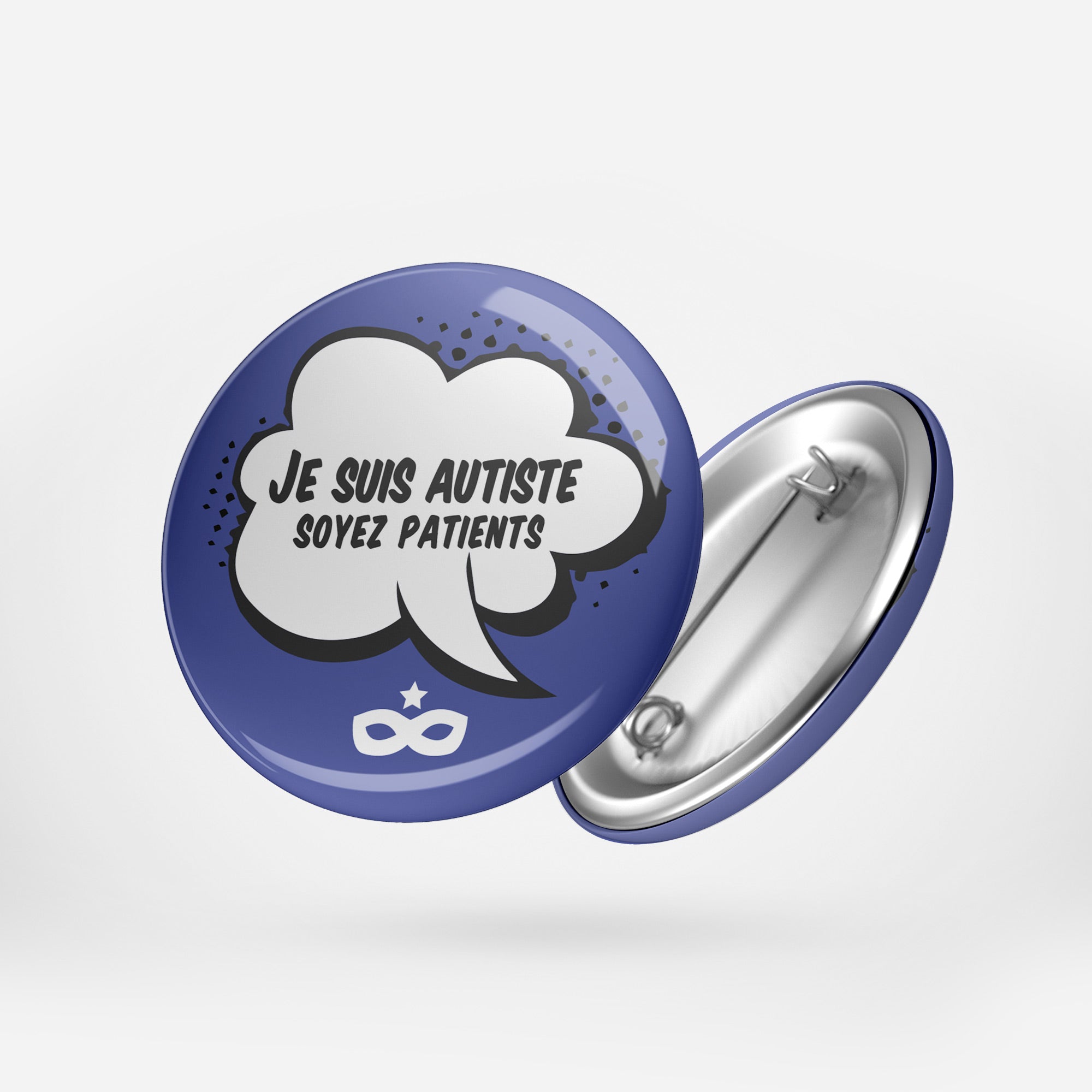 Badge je suis autiste soyez patients 45mm