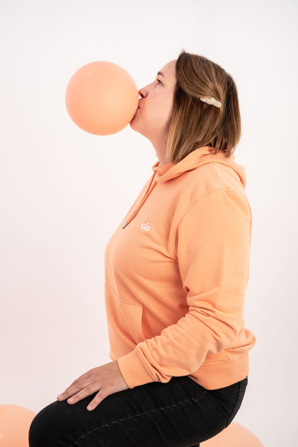Sweat à Capuche Adulte Pêche