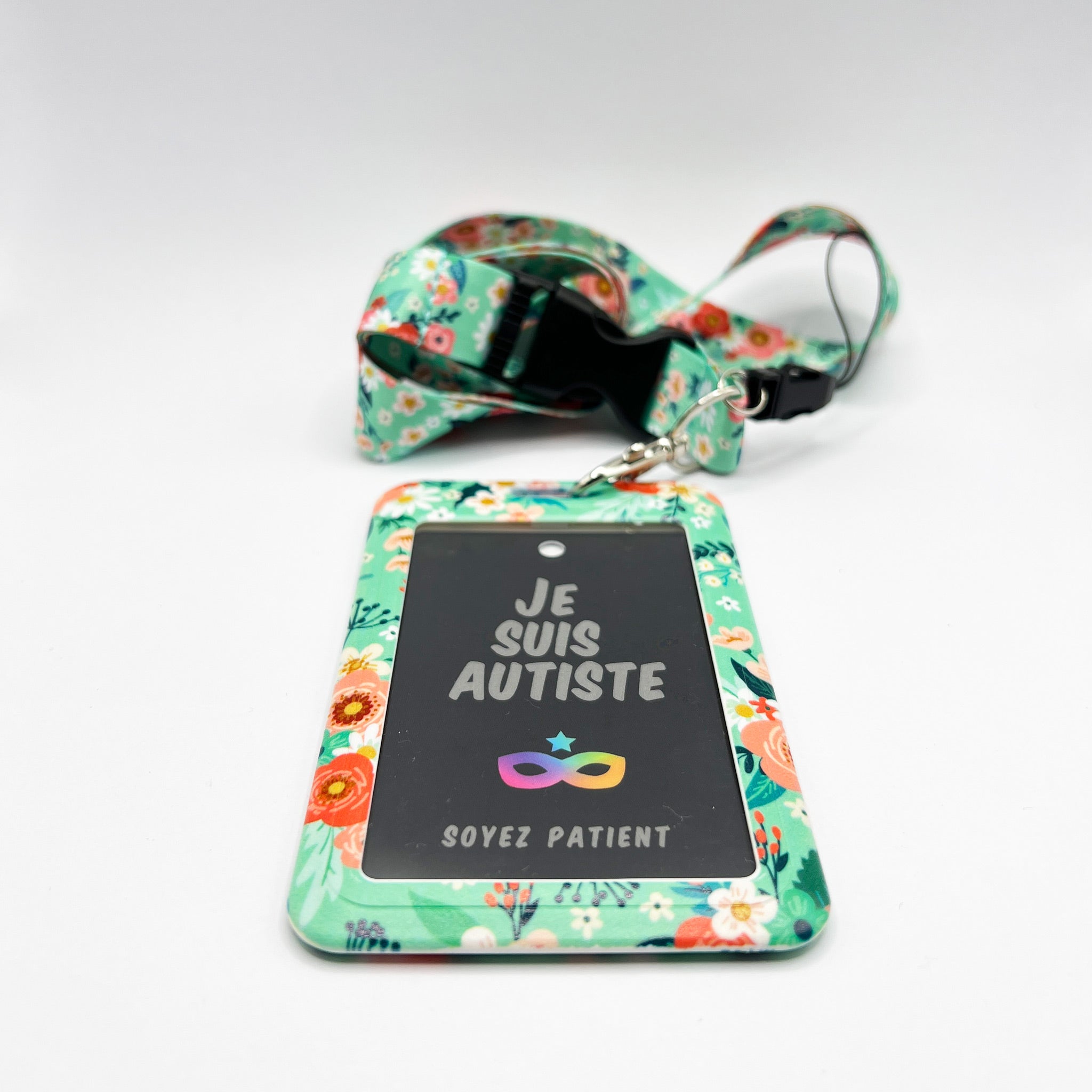 Tour de Cou : Vert fleuri - "Je suis Autiste"