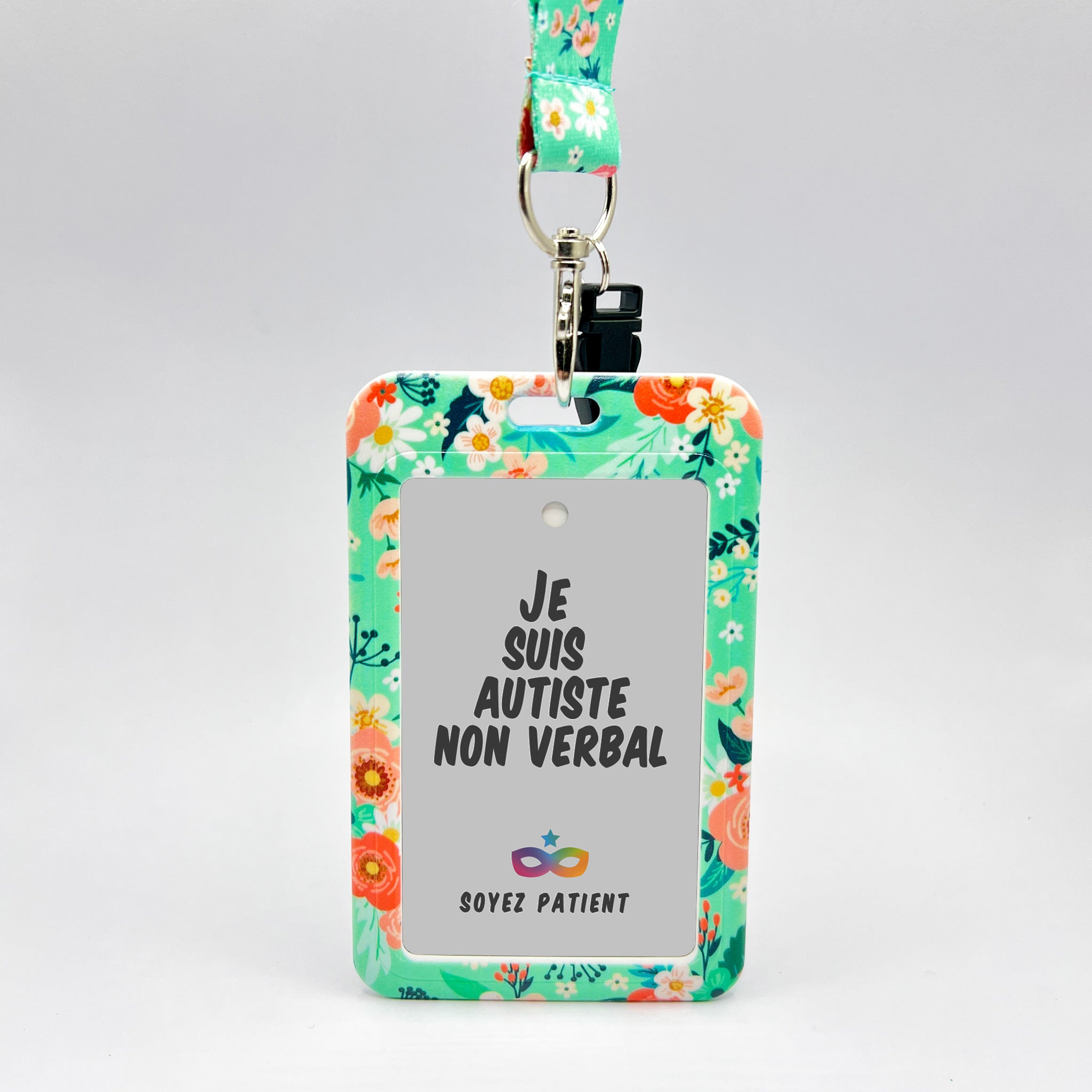 Tour de Cou : Vert fleuri - "Je suis Autiste"