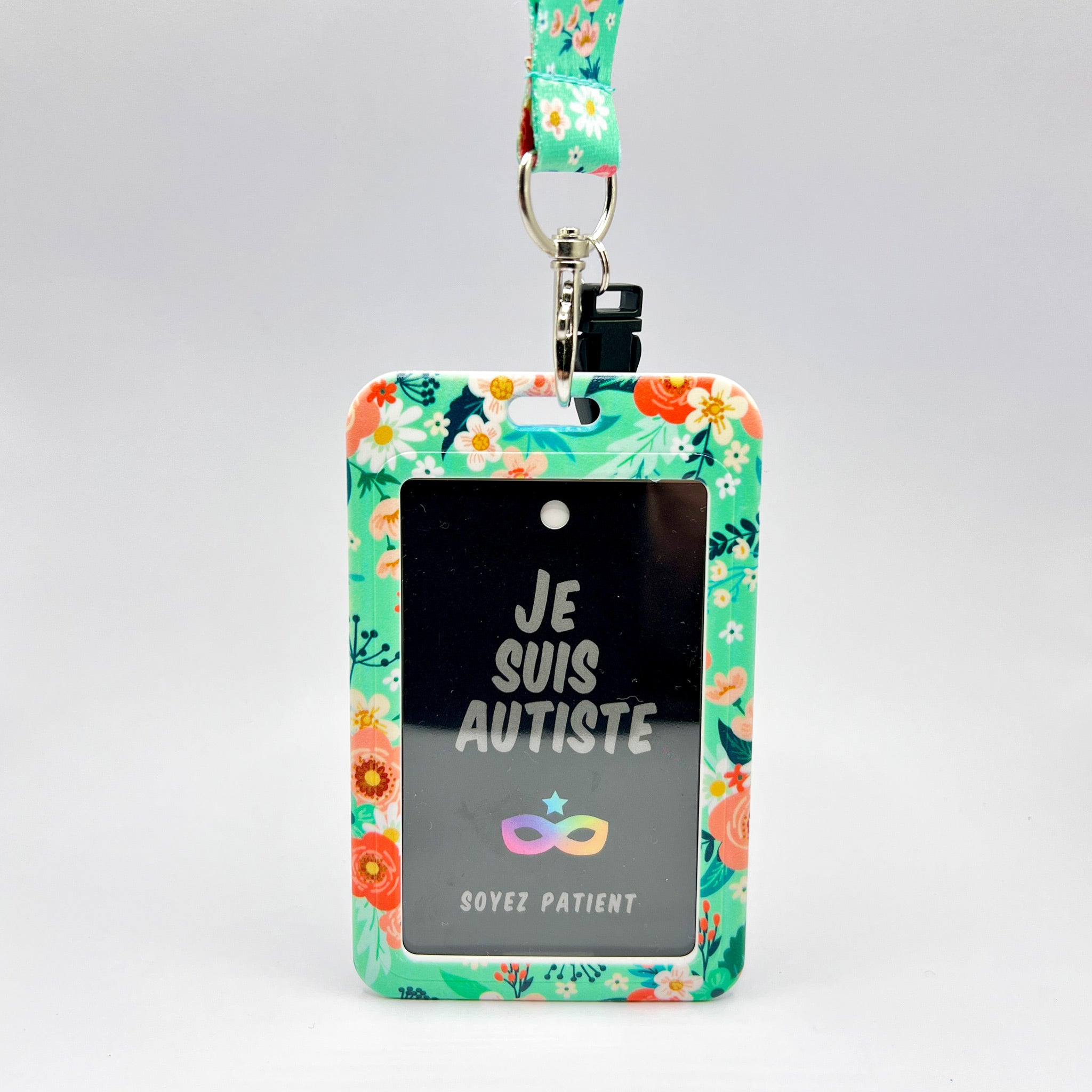 Tour de Cou : Vert fleuri - "Je suis Autiste"