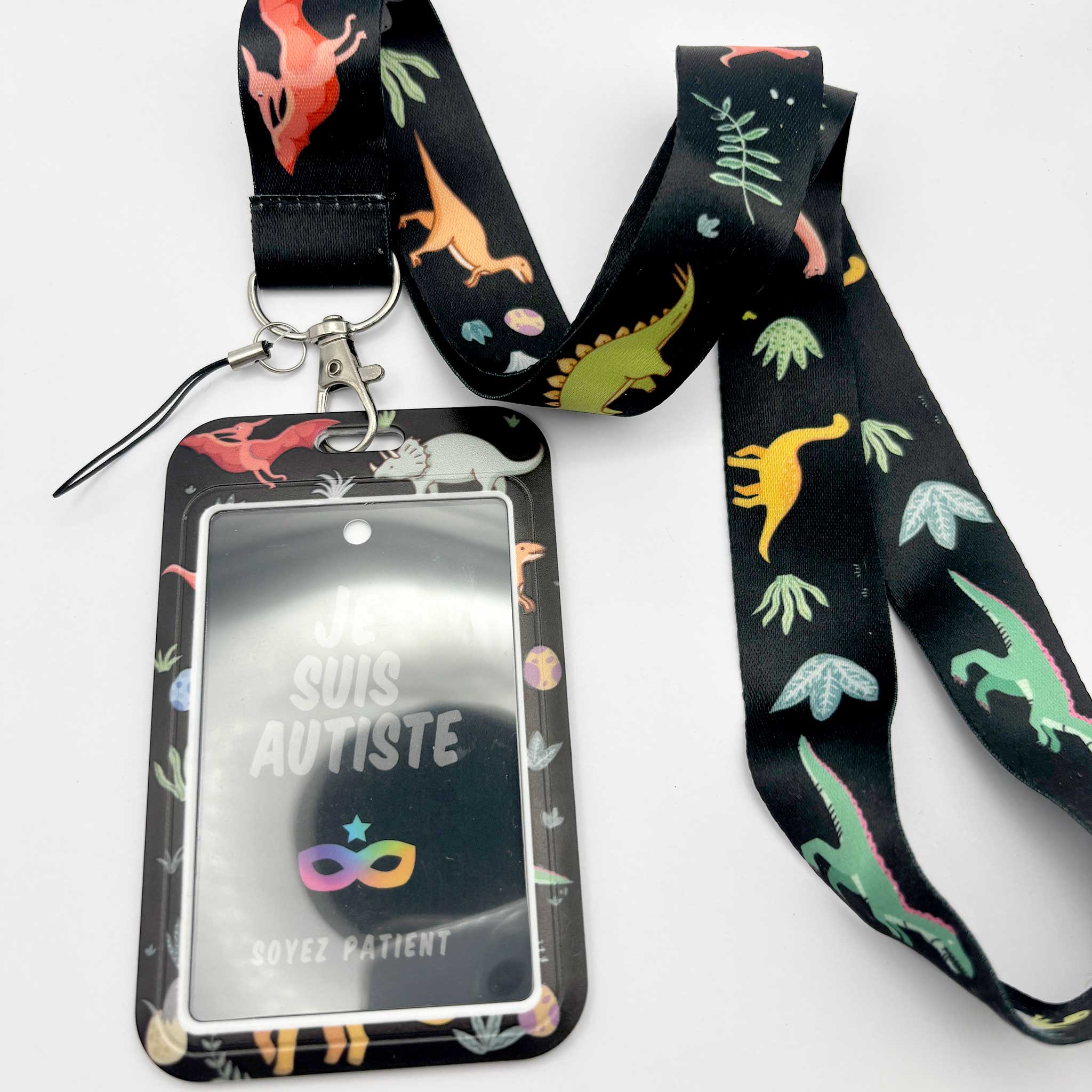 Tour de Cou : Dinosaures - "Je suis Autiste"