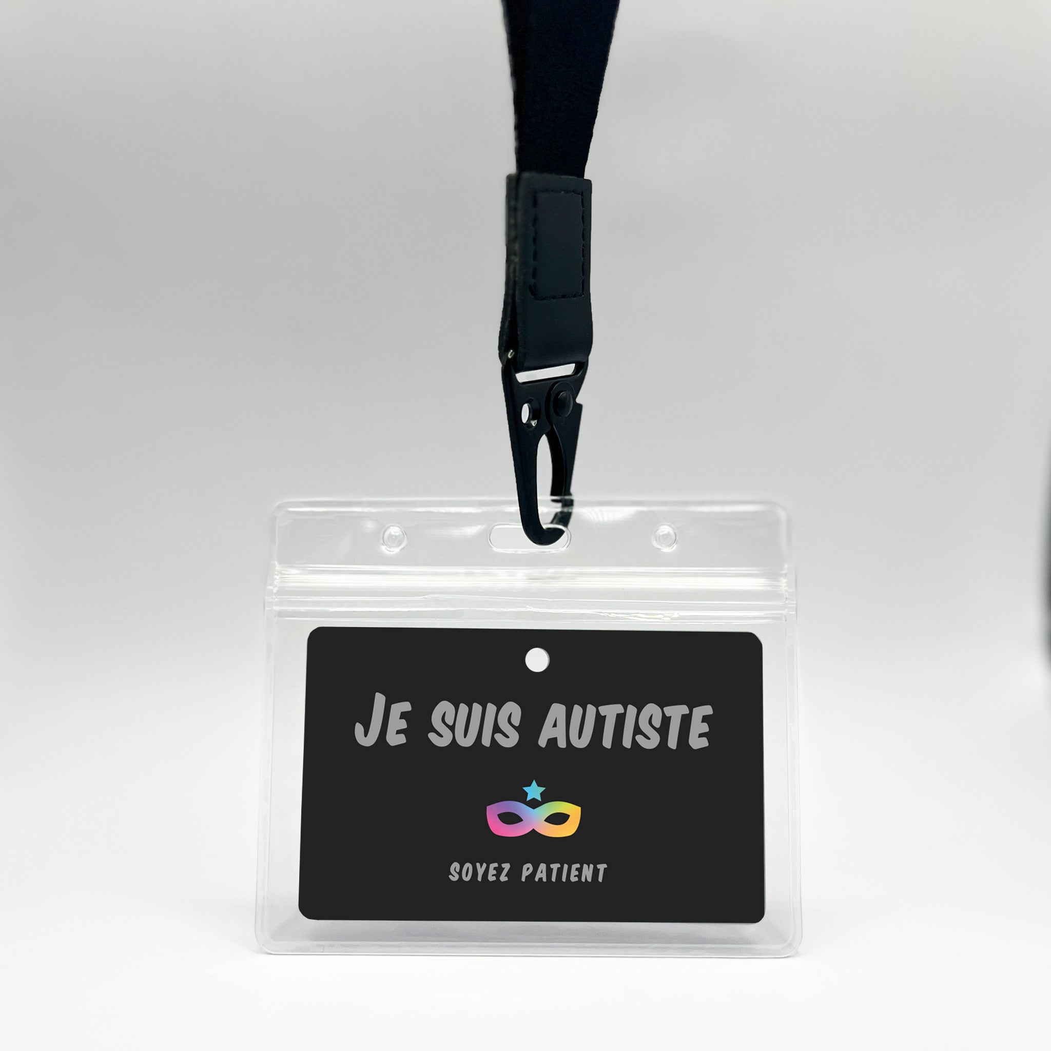 Tour de Cou : Noir Classique - "Je suis Autiste"