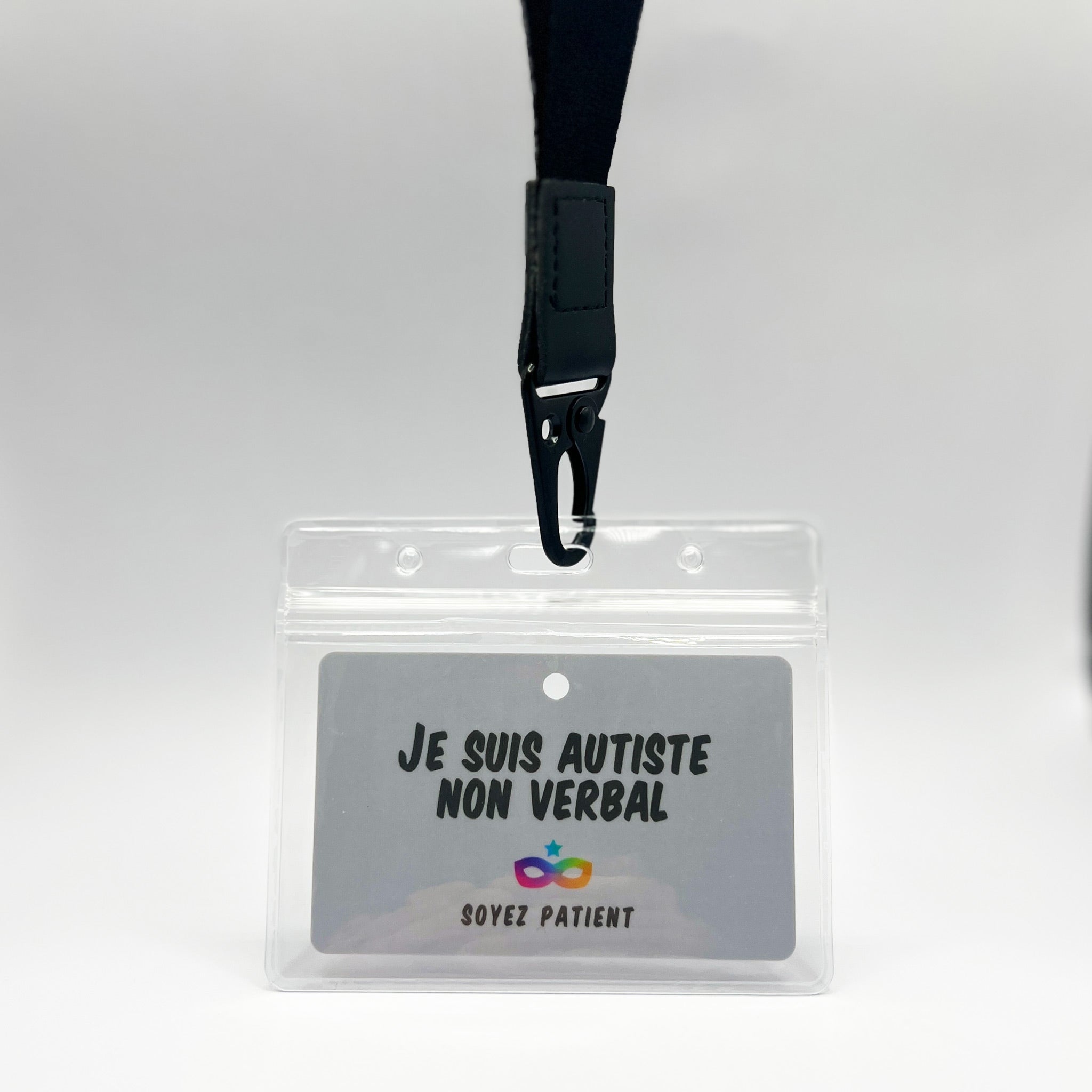 Tour de Cou : Noir Classique - "Je suis Autiste"