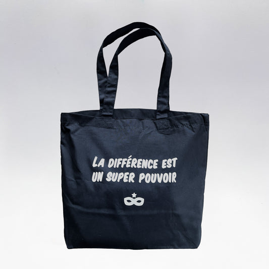 Tote Bag "La différence est un super pouvoir" - Noir